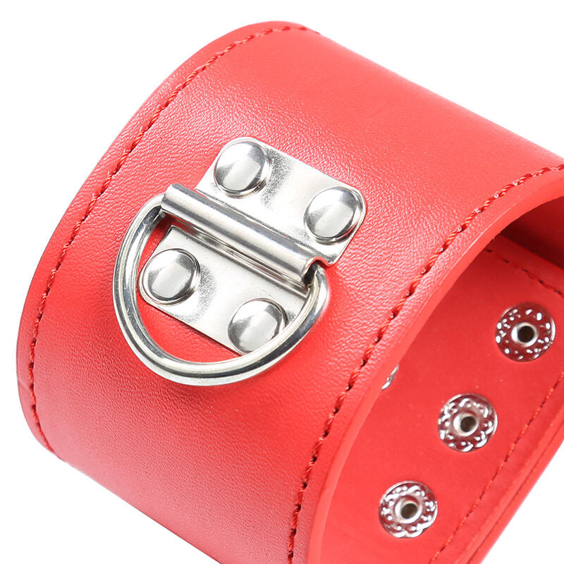 Ohmama Fetish Red Handcuffs With Snap Closure