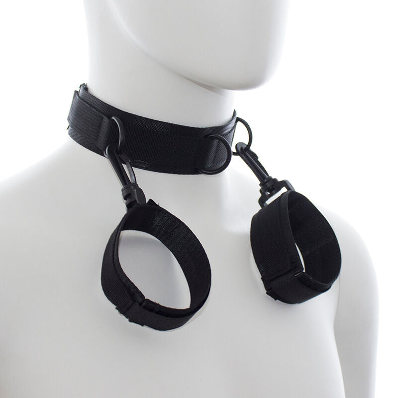 Ohmama Fetish Nylon Handcuffs And Collar