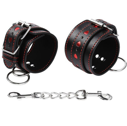 Ohmama Fetish Heart Inlaid Handcuffs