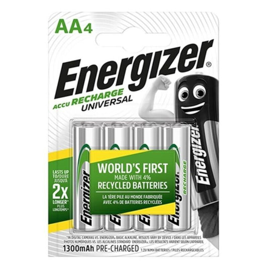 Energizer Universal Rechargeable Battery Hr6 Aa 1300Mah 4 Unit