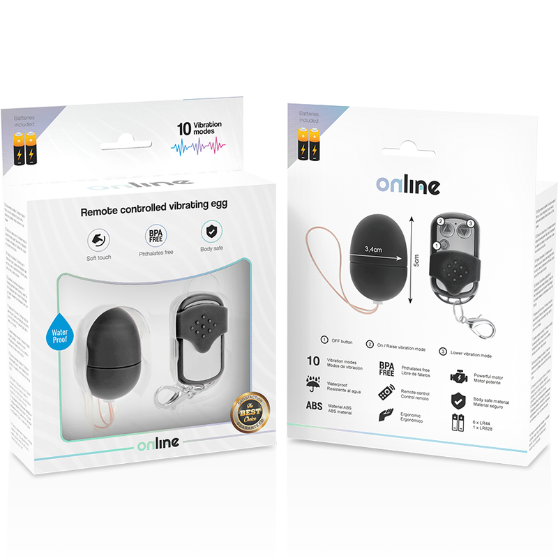 Online Remote Control Vibrating Egg S Black