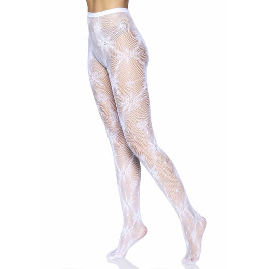 Leg Avenue Hosiery Leg Avenue - Snowflake Fishnet Tights One Size