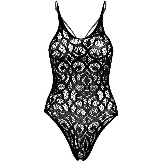 Leg Avenue Teddies Leg Avenue - Seamless Scroll Lace Teddy - Black