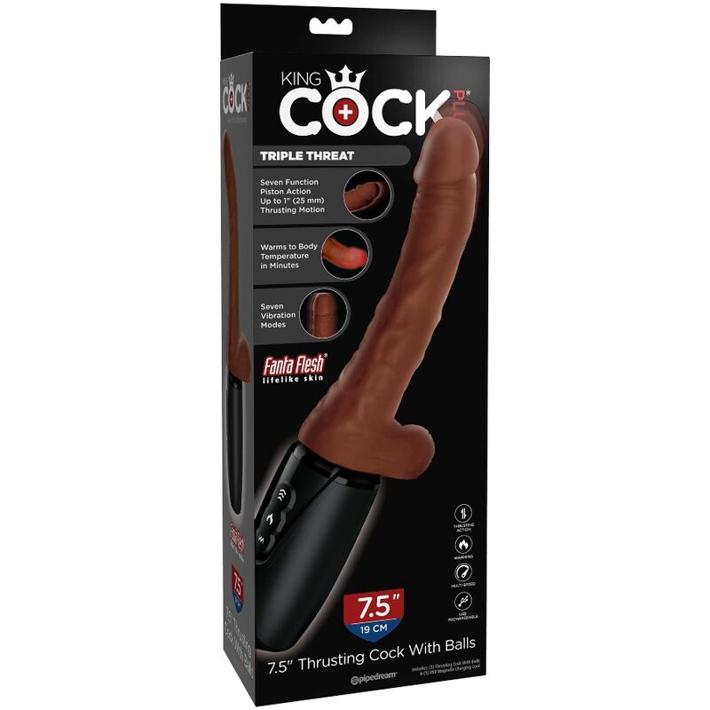 King Cock Plus King Cock - Plus Triple Threat Brown Skin Tone