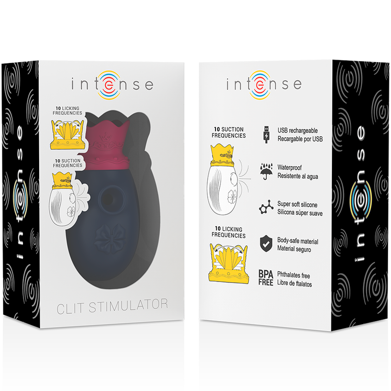Intense Fun Intense - Clit Stimulator 10 Licking And Suction Frequencies - Blue