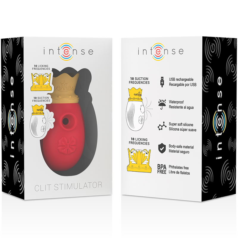 Intense Fun Intense - Clit Stimulator 10 Licking And Suction Frequencies - Red