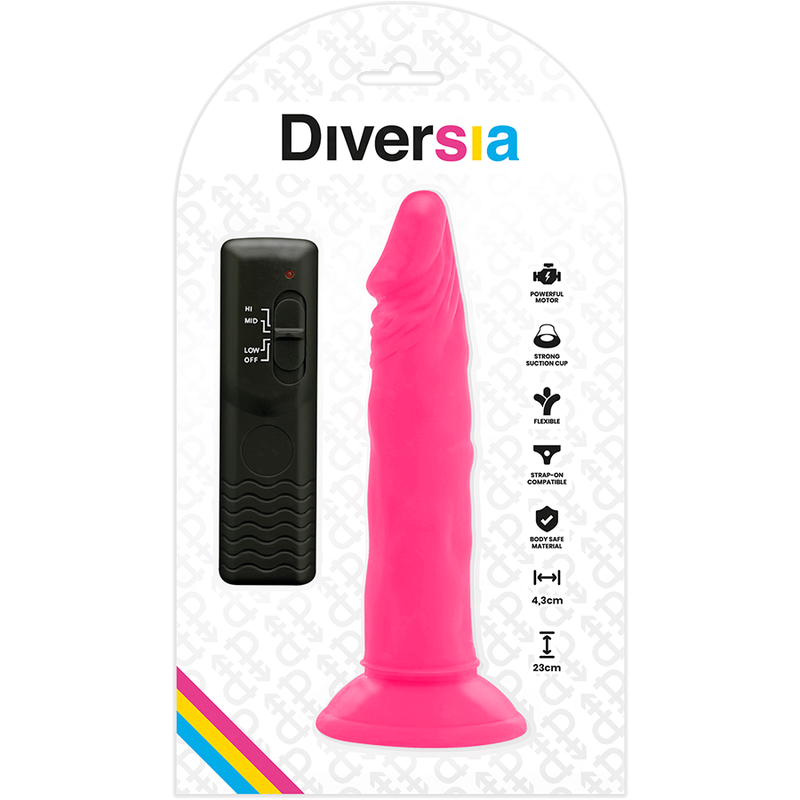 Diversia Flexible Vibrating Dildo Pink 23 Cm -O- 4.3 Cm