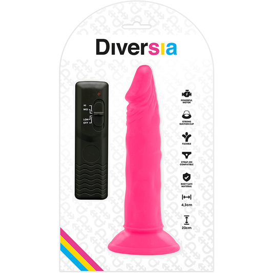 Diversia Flexible Vibrating Dildo Pink 23 Cm -O- 4.3 Cm