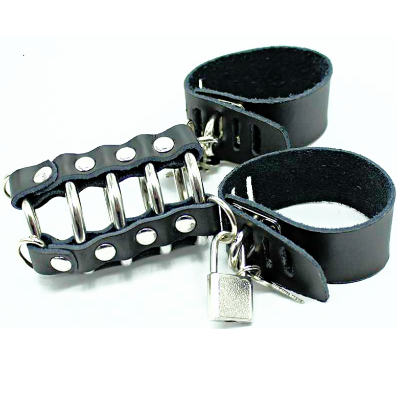 Ohmama Fetish Penis Cage With Metal Rings And Leather Straps