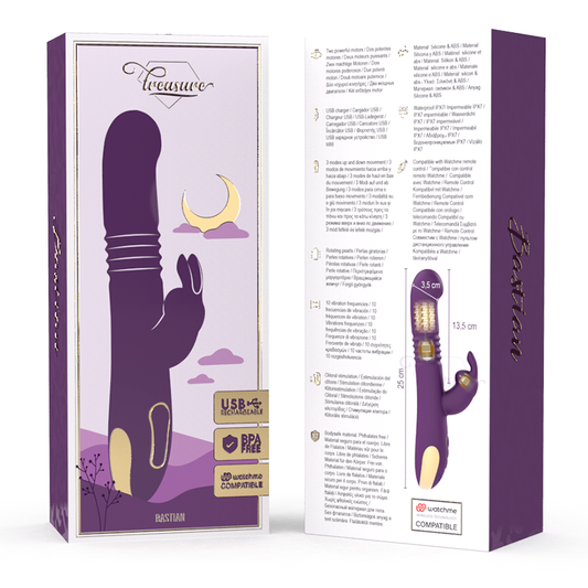 Treasure Bastian Rabbit Up & Down, Rotator & Vibrator Compatible With Watchme Wireless Technology