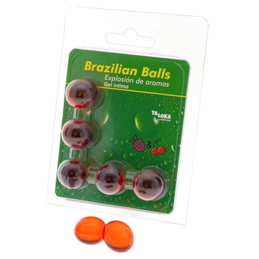 Taloka 5 Brazilian Balls Strawberry & Cherry Intimate Gel