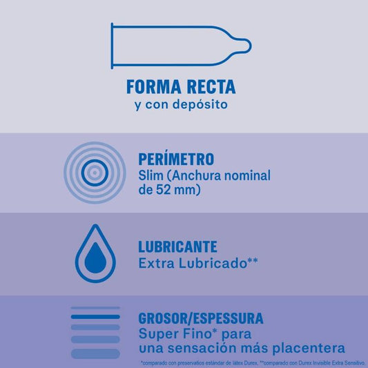 Durex Condoms Durex - Invisible Extra Lubricated 12 Units