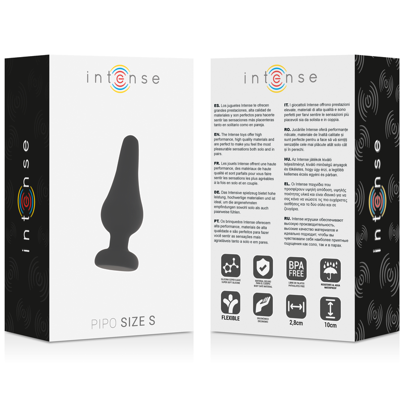 Intense Anal Toys Intense - Anal Plug Pipo S Black Silicone 9.8 Cm