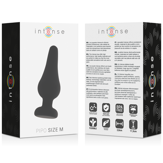 Intense Anal Toys Intense - Anal Plug Pipo M Black Silicone 11 Cm