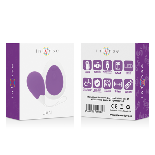 Intense Couples Toys Intense - Jan Lilac Remote Control Vibrating Egg