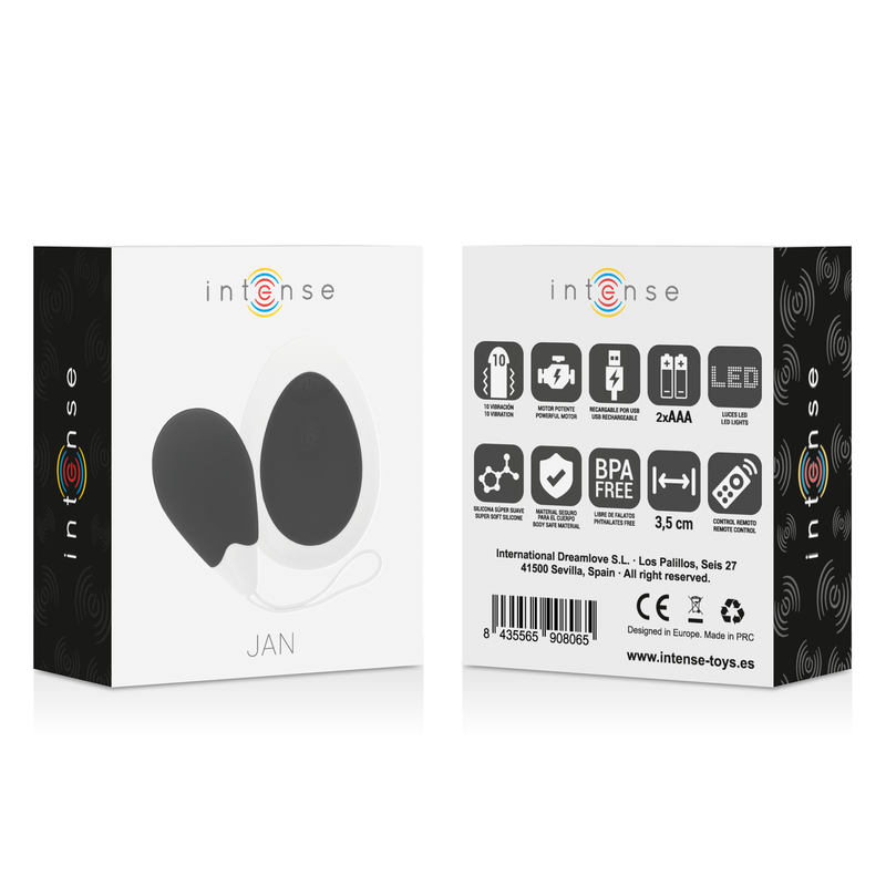 Intense Couples Toys Intense - Jan Vibrating Egg Remote Control Black
