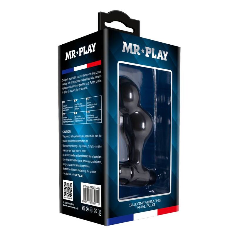 Mr Play Black Silicone Vibrator Anal Plug