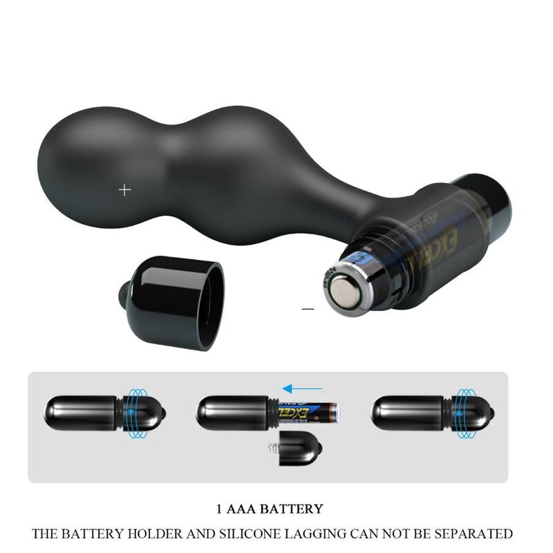 Mr Play Black Silicone Vibrator Anal Plug