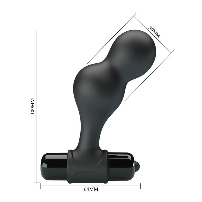 Mr Play Black Silicone Vibrator Anal Plug