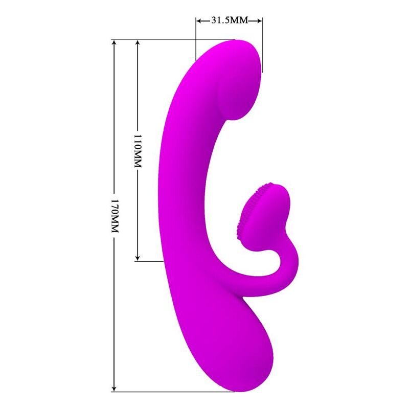 Pretty Love Sincere Vibrator And Clitoris Sucker Purple Silicone