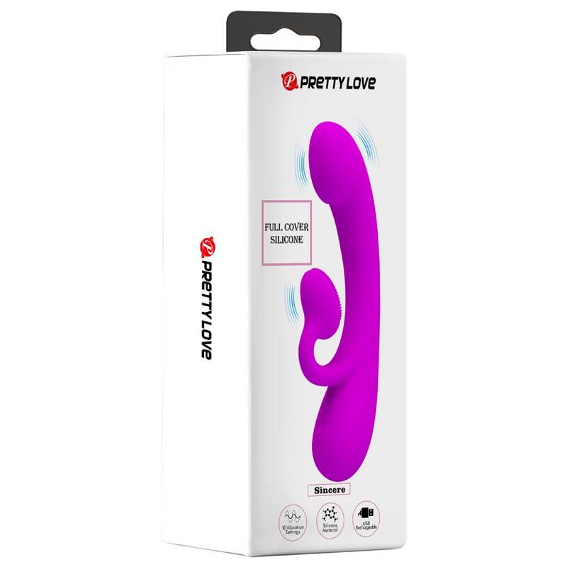 Pretty Love Sincere Vibrator And Clitoris Sucker Purple Silicone