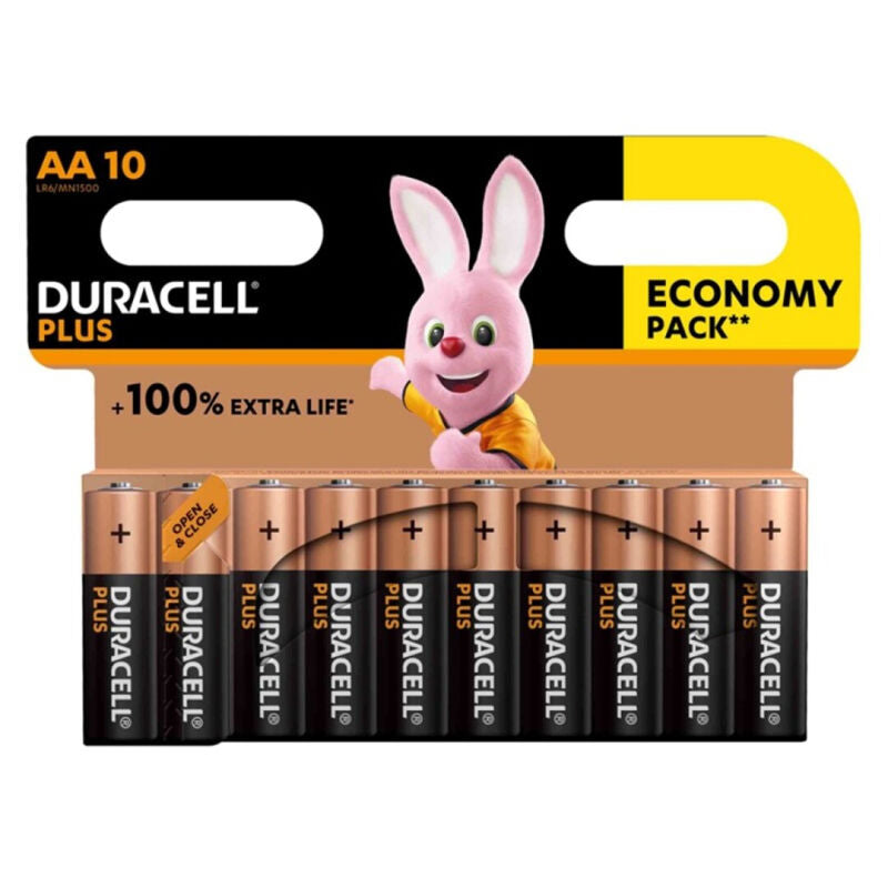 Duracell Plus Power 100 Alkaline Battery Aa Lr6 10 Unit