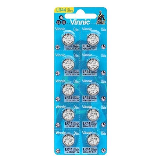 Vinnic Alkaline Button Battery Ag13 L1154F Lr44 Blister*10