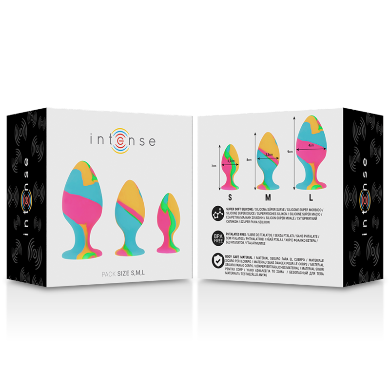 Intense Anal Toys Intense - Multicolor Silicone Plug Set