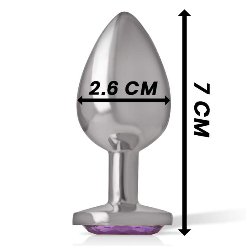 Intense Anal Toys Intense - Aluminum Metal Anal Plug With Violet Crystal Size S