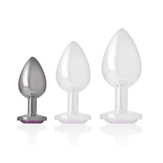 Intense Anal Toys Intense - Aluminum Metal Anal Plug With Violet Crystal Size S