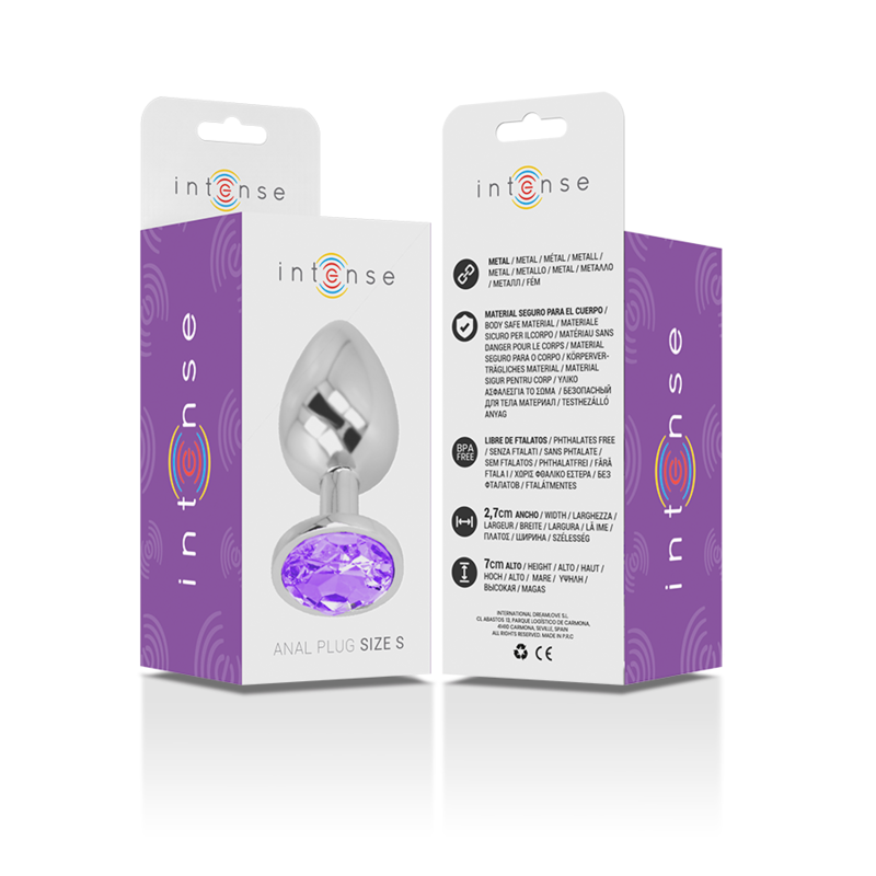 Intense Anal Toys Intense - Aluminum Metal Anal Plug With Violet Crystal Size S