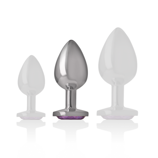 Intense Anal Toys Intense - Aluminum Metal Anal Plug With Violet Crystal Size M