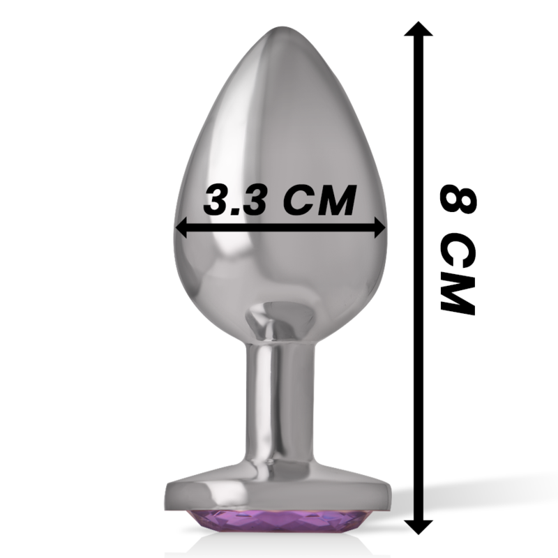 Intense Anal Toys Intense - Aluminum Metal Anal Plug With Violet Crystal Size M