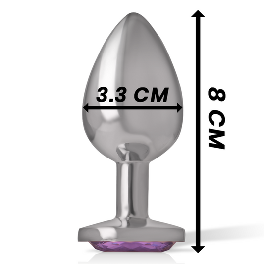 Intense Anal Toys Intense - Aluminum Metal Anal Plug With Violet Crystal Size M