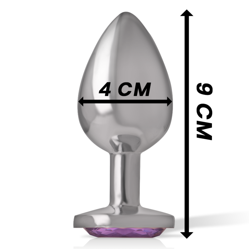 Intense Anal Toys Intense - Aluminum Metal Anal Plug With Violet Crystal Size L