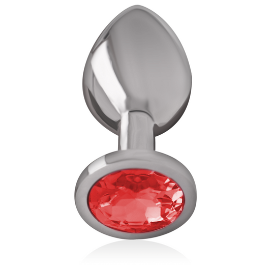 Intense Anal Toys Intense - Aluminum Metal Anal Plug With Red Crystal Size L