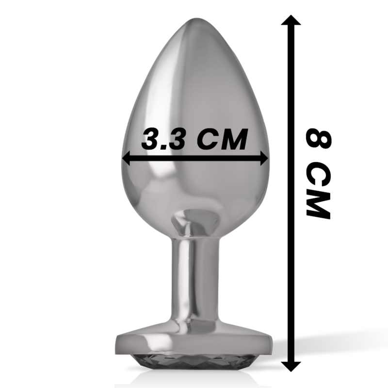 Intense Anal Toys Intense - Aluminum Metal Anal Plug With Black Glass Size M