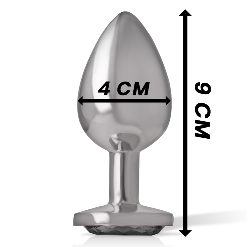 Intense Anal Toys Intense - Aluminum Metal Anal Plug With Black Glass Size L