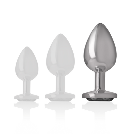Intense Anal Toys Intense - Aluminum Metal Anal Plug With Black Glass Size L