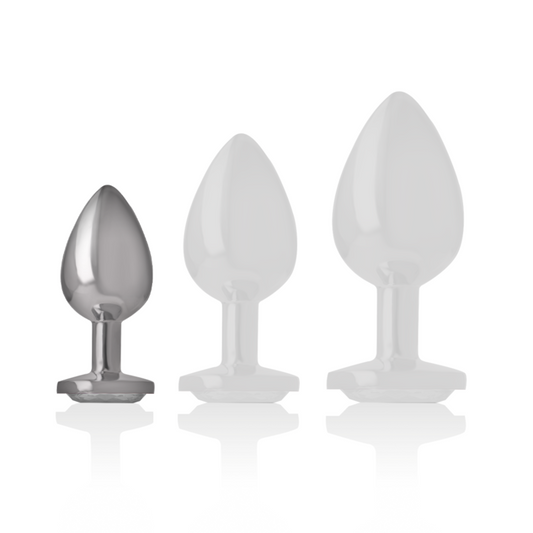 Intense Anal Toys Intense - Aluminum Metal Anal Plug With Silver Crystal Size S