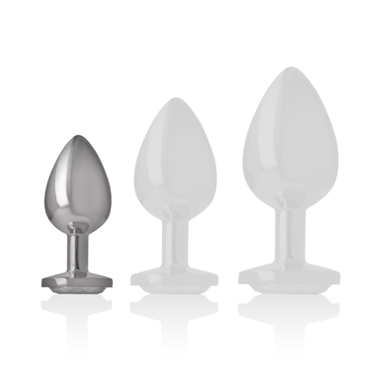 Intense Anal Toys Intense - Aluminum Metal Anal Plug With Silver Crystal Size S