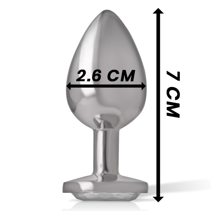 Intense Anal Toys Intense - Aluminum Metal Anal Plug With Silver Crystal Size S