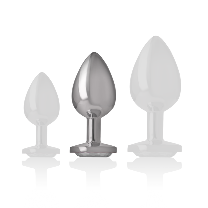 Intense Anal Toys Intense - Aluminum Metal Anal Plug With Silver Crystal Size M