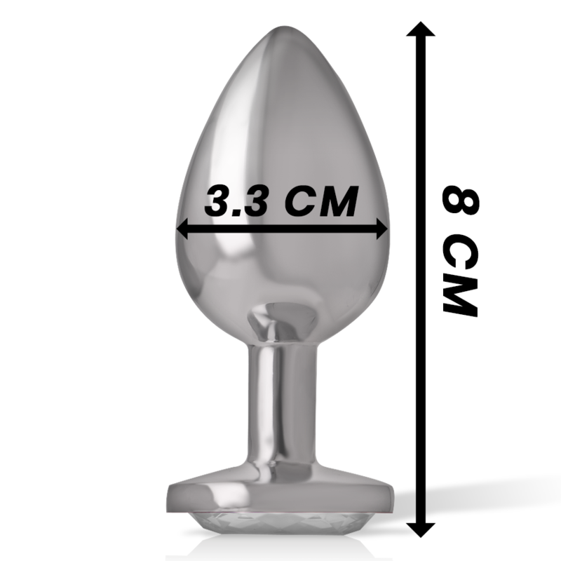 Intense Anal Toys Intense - Aluminum Metal Anal Plug With Silver Crystal Size M