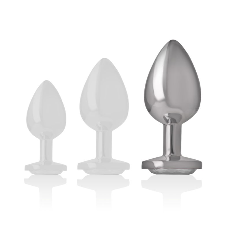 Intense Anal Toys Intense - Aluminum Metal Anal Plug With Silver Crystal Size L