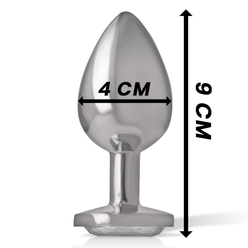 Intense Anal Toys Intense - Aluminum Metal Anal Plug With Silver Crystal Size L