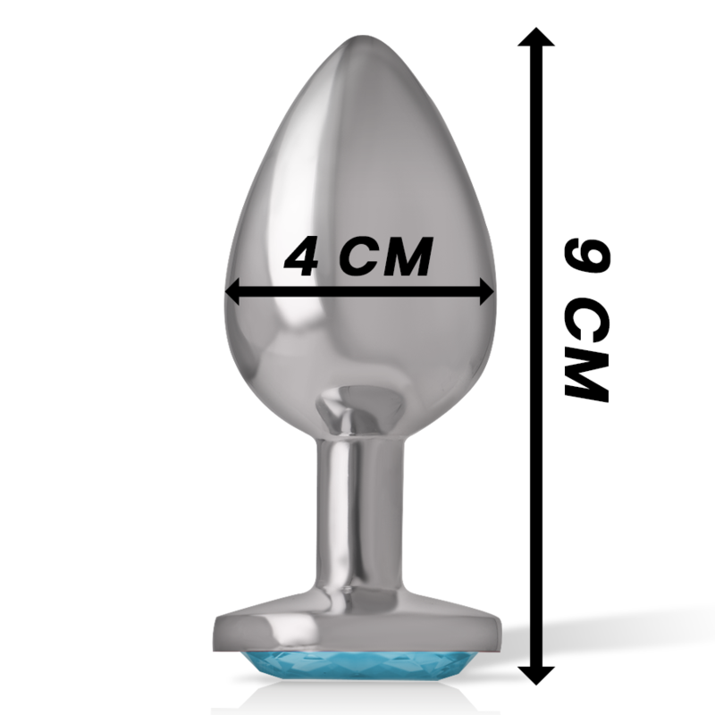 Intense Anal Toys Intense - Aluminum Metal Anal Plug With Blue Crystal Size L