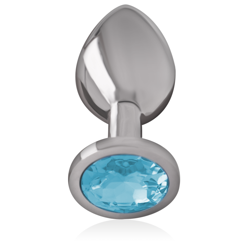 Intense Anal Toys Intense - Aluminum Metal Anal Plug With Blue Glass Size M