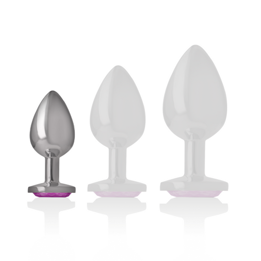 Intense Anal Toys Intense - Aluminum Metal Anal Plug With Pink Crystal Size S