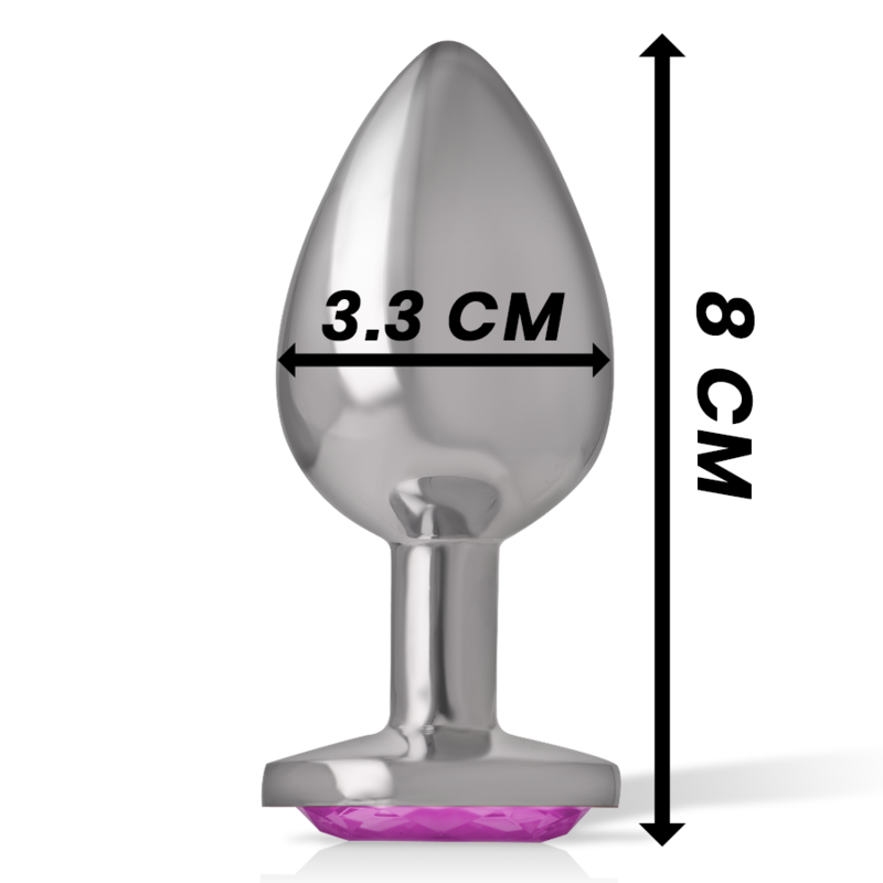 Intense Anal Toys Intense - Aluminum Metal Anal Plug With Pink Crystal Size M